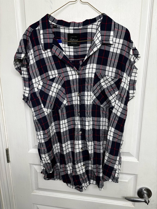 Jachs Tops - Zach's Girlfriend Ladies  Short-Sleeve  Shirt - Navy, White, Red, Sz L.  NWT!